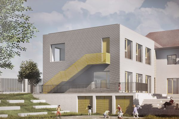 Přístavba mateřské školy, Brno-venkov, vizualizace, pohled 2